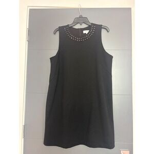 Isaac Mizrahi for Target Black Studded Neck Sleeveless Shift Dress XXL Womens